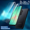 image:imageJETech 3 in 1 Matte Case for Samsung Galaxy A26 Black  2 Tempered Glass Screen Protectors Camera Lens Protection Translucent Frosted Phone CoverBlack
