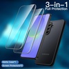 image:imageJETech 3 in 1 Matte Case for Samsung Galaxy A36 Black  2 Tempered Glass Screen Protectors Camera Lens Protection Translucent Frosted Phone CoverBlack