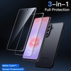 image:imageJETech 3 in 1 Matte Case for Samsung Galaxy A36 Black  2 Tempered Glass Screen Protectors Camera Lens Protection Translucent Frosted Phone CoverBlack