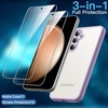 image:imageJETech 3 in 1 Matte Case for Samsung Galaxy S23 FE Black  2 Tempered Glass Screen Protectors Camera Lens Protection Translucent Frosted Phone CoverLilac