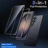 image:imageJETech 3 in 1 Matte Case for Samsung Galaxy S25 FE Black  2 Tempered Glass Screen Protectors Camera Lens Protection Translucent Frosted Phone CoverBlack