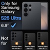 image:imageJETech 3 in 1 Matte Case for Samsung Galaxy S25 FE Black  2 Tempered Glass Screen Protectors Camera Lens Protection Translucent Frosted Phone CoverBlack