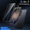 image:imageJETech 3 in 1 Matte Case for Samsung Galaxy S25 FE Black  2 Tempered Glass Screen Protectors Camera Lens Protection Translucent Frosted Phone CoverBlack