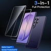 image:imageJETech 3 in 1 Matte Case for Samsung Galaxy S25 FE Black  2 Tempered Glass Screen Protectors Camera Lens Protection Translucent Frosted Phone CoverCobalt Violet