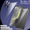 image:imageJETech 5 in 1 Case for Samsung Galaxy S24 AntiYellowing Clear  2 Tempered Glass Screen Protectors 2 Camera Lens Protectors Shockproof Bumper Phone CoverBlack