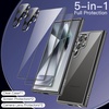 image:imageJETech 5 in 1 Case for Samsung Galaxy S24 AntiYellowing Clear  2 Tempered Glass Screen Protectors 2 Camera Lens Protectors Shockproof Bumper Phone CoverBlack