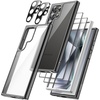 image:imageJETech 5 in 1 Case for Samsung Galaxy S24 AntiYellowing Clear  2 Tempered Glass Screen Protectors 2 Camera Lens Protectors Shockproof Bumper Phone CoverBlack