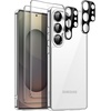 image:imageJETech 5 in 1 Case for Samsung Galaxy S25 AntiYellowing Clear  2 Tempered Glass Screen Protectors 2 Camera Lens Protectors Shockproof Bumper Phone CoverClear