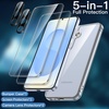 image:imageJETech 5 in 1 Case for Samsung Galaxy S25 AntiYellowing Clear  2 Tempered Glass Screen Protectors 2 Camera Lens Protectors Shockproof Bumper Phone CoverClear