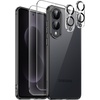 image:imageJETech 5 in 1 Case for Samsung Galaxy S25 AntiYellowing Clear  2 Tempered Glass Screen Protectors 2 Camera Lens Protectors Shockproof Bumper Phone CoverBlack
