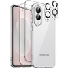 image:imageJETech 5 in 1 Case for Samsung Galaxy S25 AntiYellowing Clear  2 Tempered Glass Screen Protectors 2 Camera Lens Protectors Shockproof Bumper Phone CoverClear