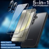 image:imageJETech 5 in 1 Matte Case for Samsung Galaxy S24 Plus Black  2 Tempered Glass Screen Protectors 2 Camera Lens Protectors Translucent Back Protective Phone CoverBlack