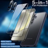 image:imageJETech 5 in 1 Matte Case for Samsung Galaxy S24 Plus Black  2 Tempered Glass Screen Protectors 2 Camera Lens Protectors Translucent Back Protective Phone CoverDark Blue