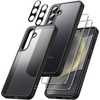 image:imageJETech 5 in 1 Matte Case for Samsung Galaxy S24 Plus Black  2 Tempered Glass Screen Protectors 2 Camera Lens Protectors Translucent Back Protective Phone CoverBlack