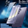 image:imageJETech 5 in 1 Matte Case for Samsung Galaxy S24 Plus Black  2 Tempered Glass Screen Protectors 2 Camera Lens Protectors Translucent Back Protective Phone CoverCobalt Violet