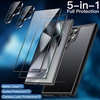 image:imageJETech 5 in 1 Matte Case for Samsung Galaxy S24 Plus Black  2 Tempered Glass Screen Protectors 2 Camera Lens Protectors Translucent Back Protective Phone CoverBlack