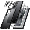 image:imageJETech 5 in 1 Matte Case for Samsung Galaxy S24 Plus Black  2 Tempered Glass Screen Protectors 2 Camera Lens Protectors Translucent Back Protective Phone CoverBlack