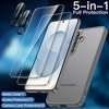 image:imageJETech 5 in 1 Matte Case for Samsung Galaxy S25 Plus Black  2 Tempered Glass Screen Protectors 2 Camera Lens Protectors Translucent Back Protective Phone CoverSilver Shadow