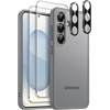 image:imageJETech 5 in 1 Matte Case for Samsung Galaxy S25 Plus Black  2 Tempered Glass Screen Protectors 2 Camera Lens Protectors Translucent Back Protective Phone CoverSilver Shadow