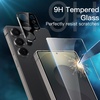 image:imageJETech 5 in 1 Matte Case for Samsung Galaxy S25 Plus Black  2 Tempered Glass Screen Protectors 2 Camera Lens Protectors Translucent Back Protective Phone CoverTitanium Black
