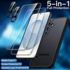 image:imageJETech 5 in 1 Matte Case for Samsung Galaxy S25 Plus Black  2 Tempered Glass Screen Protectors 2 Camera Lens Protectors Translucent Back Protective Phone CoverBlack