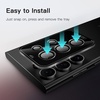 image:imageJETech Camera Lens Protector for Galaxy S23 Ultra Phantom Black 1 Set  9H Tempered Glass Metal Individual Ring Cover HD ClearPhantom Black