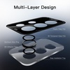 image:imageJETech Camera Lens Protector for Galaxy S23 Ultra Phantom Black 1 Set  9H Tempered Glass Metal Individual Ring Cover HD ClearPhantom Black