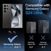 image:imageJETech Camera Lens Protector for Samsung Galaxy S24 Ultra Black 1 Set  9H Tempered Glass Metal Individual Ring Cover HD ClearBlack