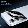 image:imageJETech Camera Lens Protector for Samsung Galaxy S25 Black 1 Set  9H Tempered Glass Metal Individual Ring Cover HD ClearIcyblue