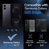 image:imageJETech Camera Lens Protector for Samsung Galaxy S25 Edge Black 1 Set  9H Tempered Glass Metal Individual Ring Cover HD Clear