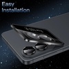 image:imageJETech Camera Lens Protector for Samsung Galaxy S25 Edge Black 1 Set  9H Tempered Glass Metal Individual Ring Cover HD Clear