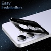 image:imageJETech Camera Lens Protector for Samsung Galaxy S25 FE Black 1 Set  9H Tempered Glass Metal Individual Ring Cover HD ClearIcyblue