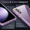 image:imageJETech Case for Samsung Galaxy S23 FE AntiYellowing Clear  Shockproof Protection Scratch Resistant Hard PC Back Durable Transparent TPU BumperPurple