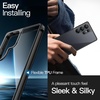 image:imageJETech Case for Samsung Galaxy S24 AntiYellowing Clear  Shockproof Protection Scratch Resistant Hard PC Back Durable Transparent TPU BumperTitanium Black