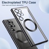 image:imageJETech Magnetic Case for Samsung Galaxy S24 Cobalt Violet  Compatible with MagSafe Camera Lens Protection Electroplated TPU Frame Shockproof ProtectionTitanium Black