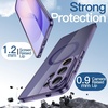 image:imageJETech Magnetic Case for Samsung Galaxy S24 Compatible with MagSafe Clear  Shockproof Protective Phone Cover Scratch Resistant Clear BackHeron Purple
