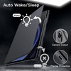 image:imageJETech Rotating Case Cover for Galaxy Tab S10 LiteS10 FES9 FES9 Black  360 Rotation Stand Clear Back Design Auto WakeSleep S Pen Holder Full ProtectionGray