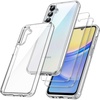 image:imageJETech 3 in 1 Case for Samsung Galaxy A15 AntiYellowing Clear  2 Tempered Glass Screen Protectors Shockproof Bumper Phone CoverClear