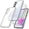 image:imageJETech 3 in 1 Case for Samsung Galaxy A35 AntiYellowing Clear  2 Tempered Glass Screen Protectors Shockproof Bumper Phone CoverClear