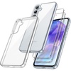 image:imageJETech 3 in 1 Case for Samsung Galaxy A55 AntiYellowing Clear  2 Tempered Glass Screen Protectors Shockproof Bumper Phone CoverClear