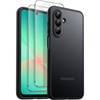 image:imageJETech 3 in 1 Matte Case for Samsung Galaxy A26 Black  2 Tempered Glass Screen Protectors Camera Lens Protection Translucent Frosted Phone CoverBlack