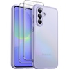 image:imageJETech 3 in 1 Matte Case for Samsung Galaxy A36 Black  2 Tempered Glass Screen Protectors Camera Lens Protection Translucent Frosted Phone CoverLavender