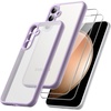 image:imageJETech 3 in 1 Matte Case for Samsung Galaxy S23 FE Black  2 Tempered Glass Screen Protectors Camera Lens Protection Translucent Frosted Phone CoverLilac