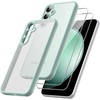 image:imageJETech 3 in 1 Matte Case for Samsung Galaxy S23 FE Black  2 Tempered Glass Screen Protectors Camera Lens Protection Translucent Frosted Phone CoverOlive