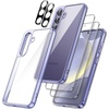 image:imageJETech 5 in 1 Case for Samsung Galaxy S24 AntiYellowing Clear  2 Tempered Glass Screen Protectors 2 Camera Lens Protectors Shockproof Bumper Phone CoverCobalt Violet
