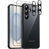 image:imageJETech 5 in 1 Case for Samsung Galaxy S25 AntiYellowing Clear  2 Tempered Glass Screen Protectors 2 Camera Lens Protectors Shockproof Bumper Phone CoverBlack