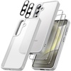 image:imageJETech 5 in 1 Matte Case for Samsung Galaxy S24 Plus Black  2 Tempered Glass Screen Protectors 2 Camera Lens Protectors Translucent Back Protective Phone CoverSilver