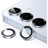 image:imageJETech Camera Lens Protector for Samsung Galaxy S25 Black 1 Set  9H Tempered Glass Metal Individual Ring Cover HD ClearIcyblue