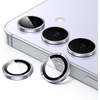 image:imageJETech Camera Lens Protector for Samsung Galaxy S25 FE Black 1 Set  9H Tempered Glass Metal Individual Ring Cover HD ClearIcyblue