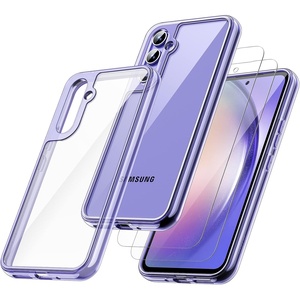 image:imageJETech 3 in 1 Case for Samsung Galaxy A54 AntiYellowing Clear  2 Tempered Glass Screen Protectors Shockproof Bumper Phone CoverLilac